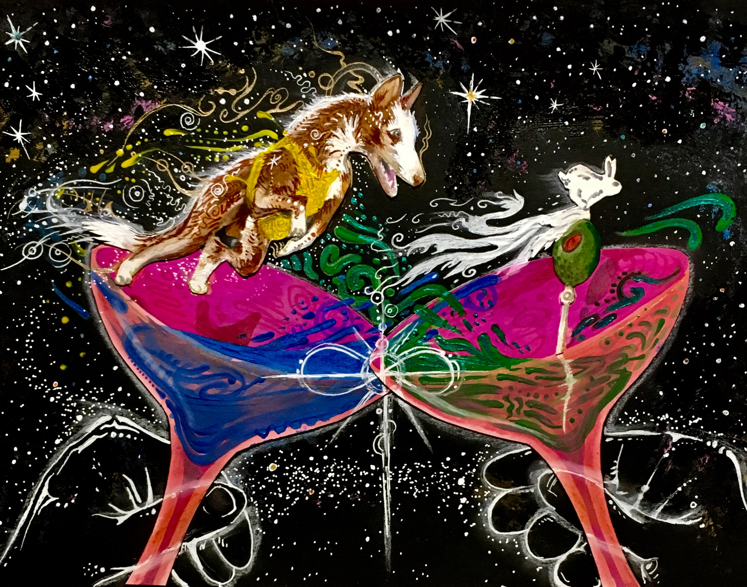 Grant me a Toast (over a classic martini) - Commissioned work